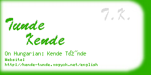 tunde kende business card